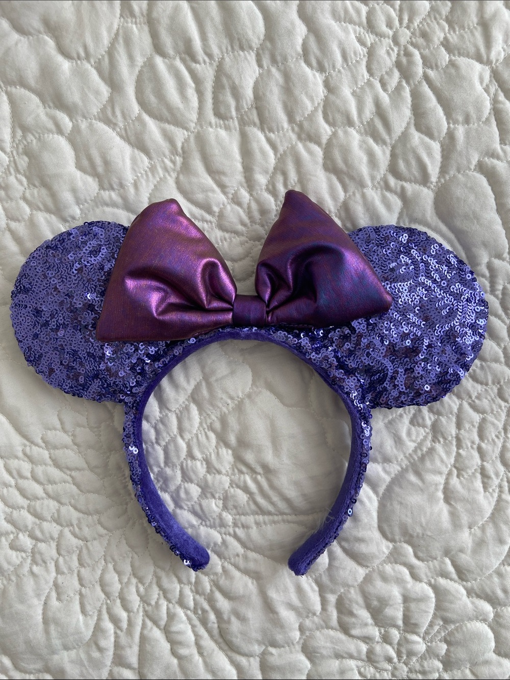 Purple Sequin Minnie Mouse Ears Headband
